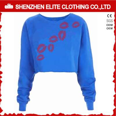 Wonder Print Cheap Wholesale Blue Custom Crewneck Sweatshirts Organic (ELTCHI-24)